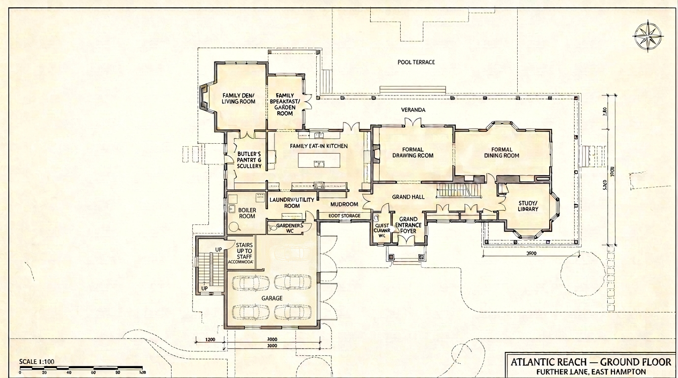 Atlantic Reach Ground Floor, annotated infrastructure plan