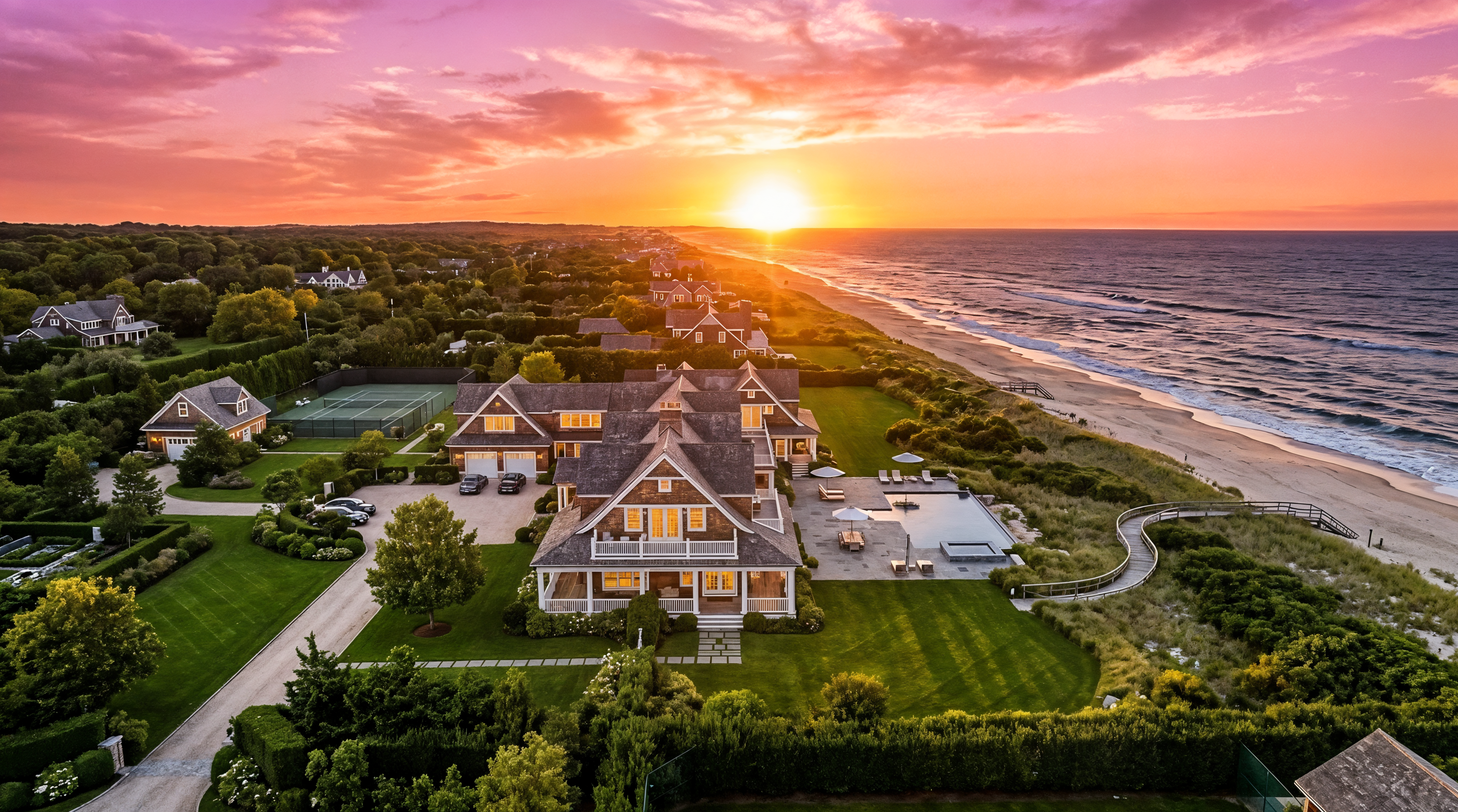 A private coastal estate at sunset - Property Portfolio Suite is the operating system for family offices and household staff managing portfolios of significant properties